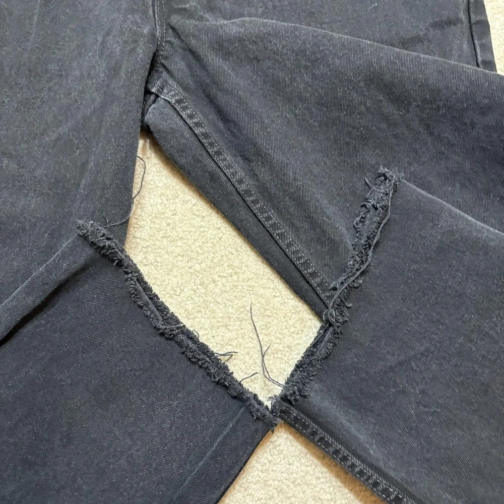 Vtg Levis 550 Jeans Mens 34x30 Black Relaxed Tapered Raw Hem Denim Pants USA 90s